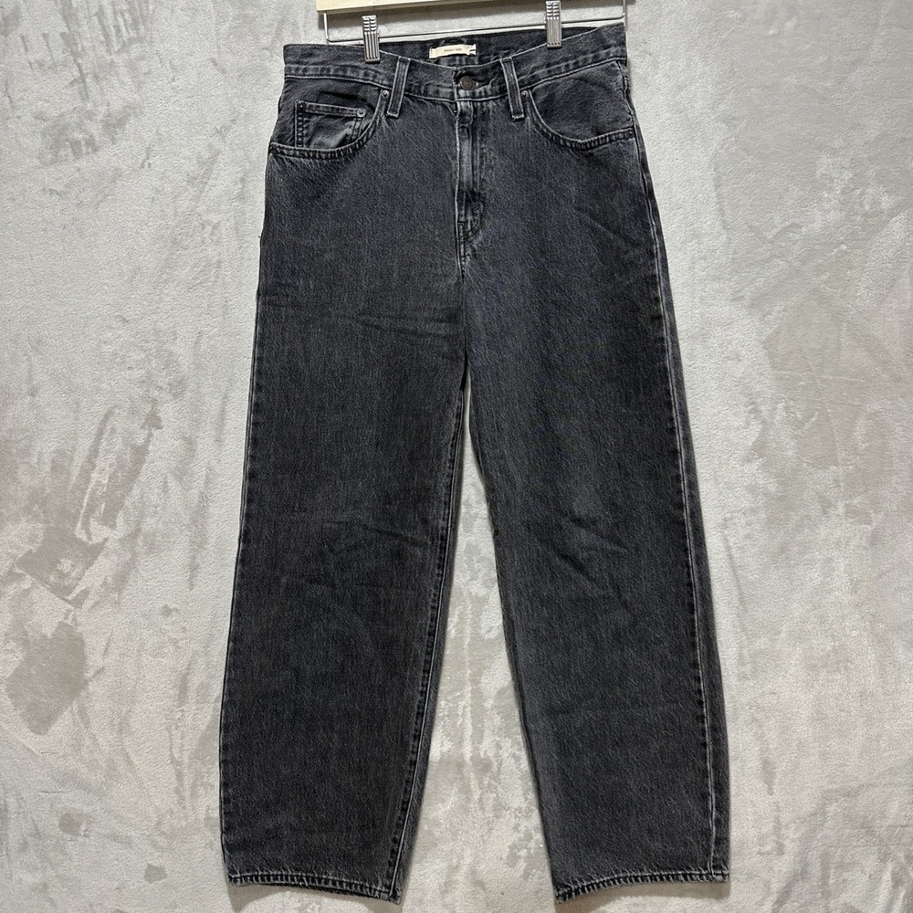 Levi's Women's Baggy Dad Denim Jeans Size 27 Black‎ Premium Y2K Cotton